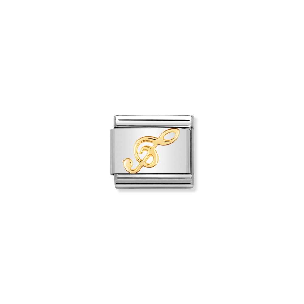 Maille classique clé de sol, acier inoxydable, finition or jaune 18 carats - 03011708 - NOMINATION