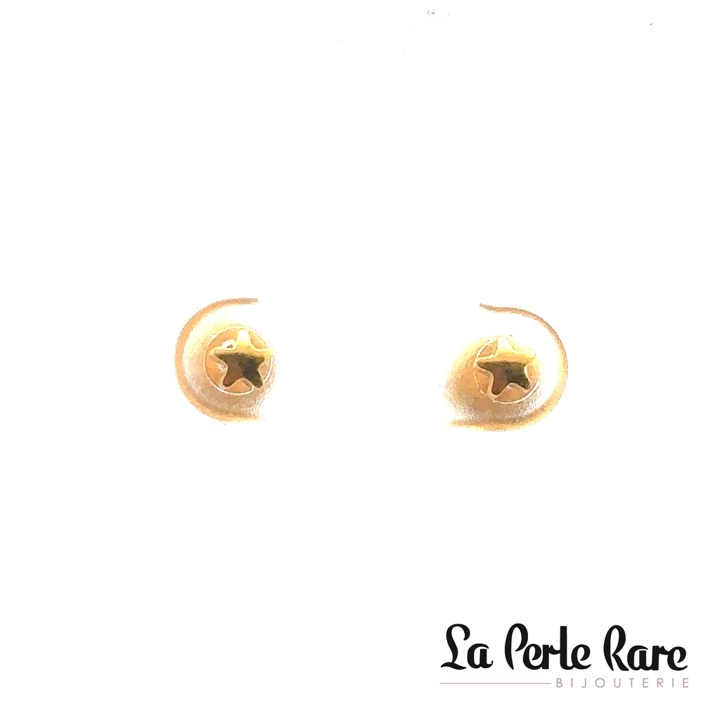 Boucles d'oreilles fixes étoiles, acier inoxydable doré - LPR-2725 - Exclusivités