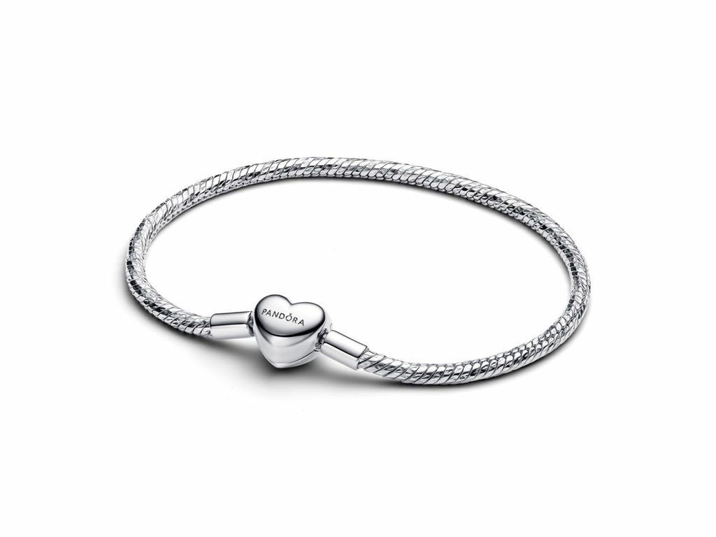 Bracelet torsadé, fermoir coeur, argent