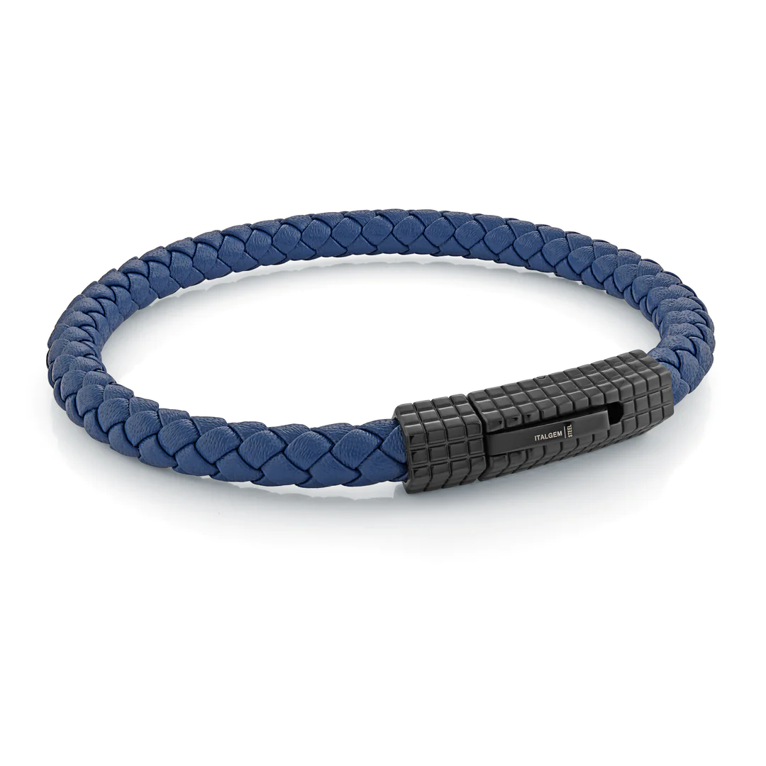 Bracelet Cuir Noir Triple & Plume en Acier | Feather - Bracelets Tendances