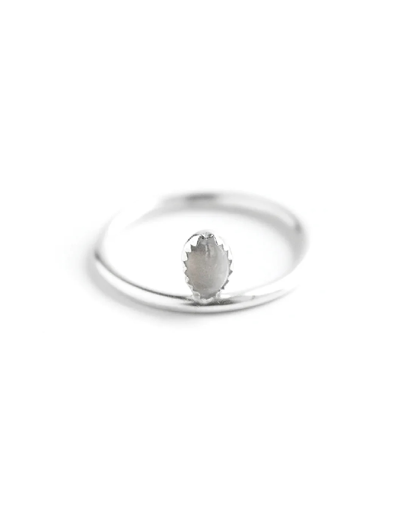 Bague argent, pierre de lune - MOUNIA-S-7 - Welldunn