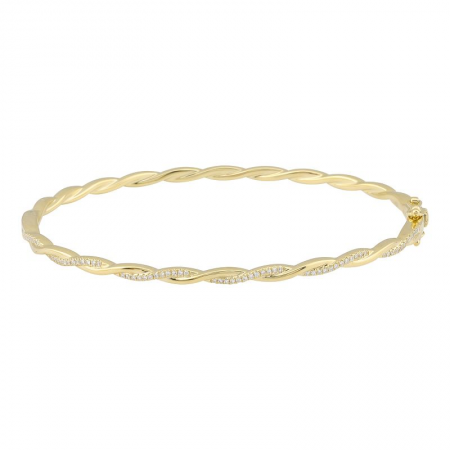 Bracelet rigide or jaune, 14 pts dia tot Bracelet rigide or jaune, 14 pts dia tot