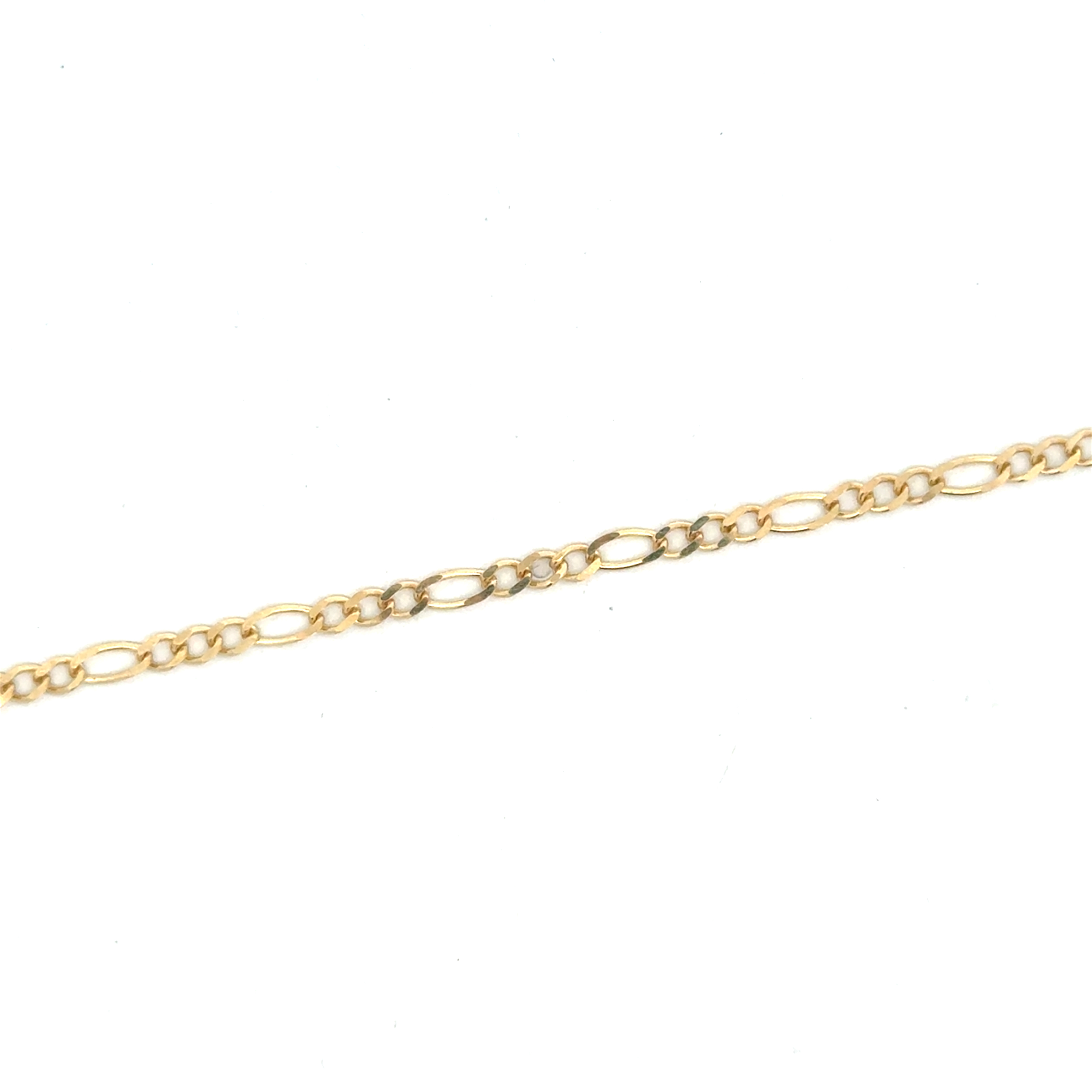 Chaîne de cheville figaro, or jaune 10 carats
