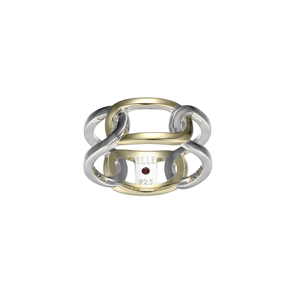 Bague argent 2 tons (blanc/jaune)