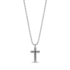 Pendentif croix, acier inoxydable, zircon noir - AS-P181-20 - Arz Steel