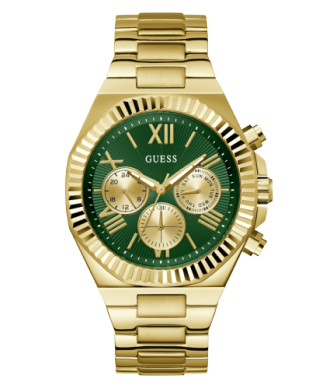 Montre acier doré, fond vert - GW0703G2 - Guess