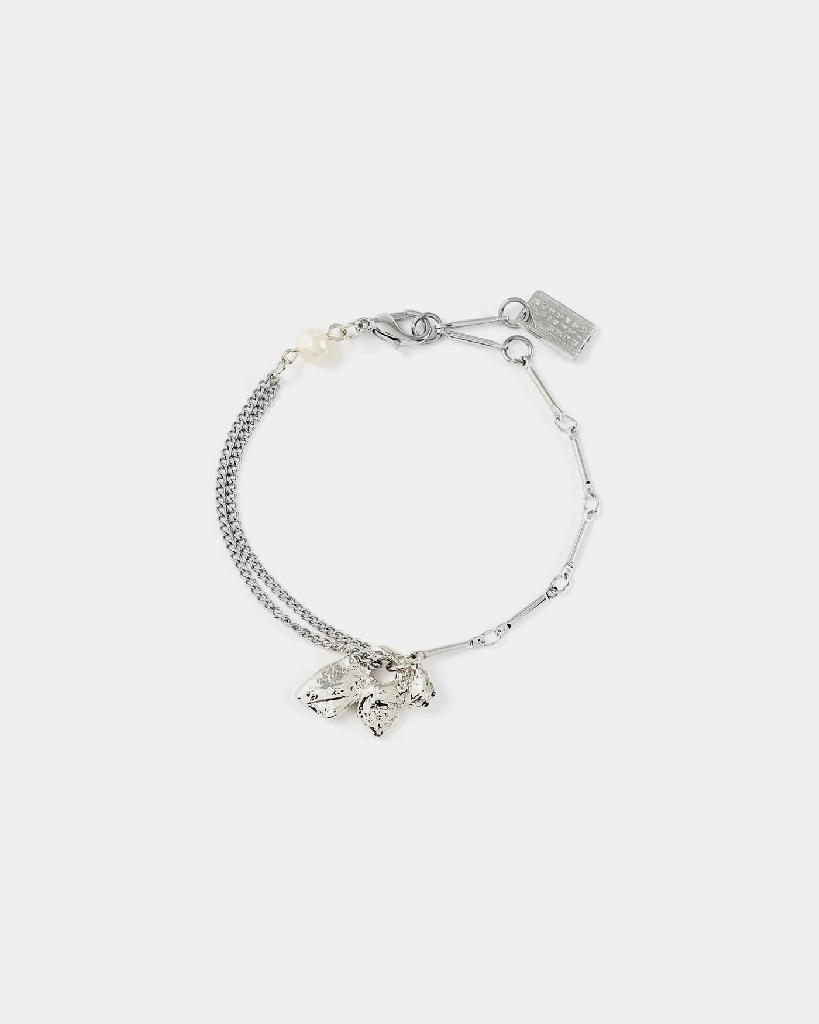 Bracelet acier inoxydable, étain, perle d'eau douce - ANTRIUM-ARGENTE - Anne-marie Chagnon