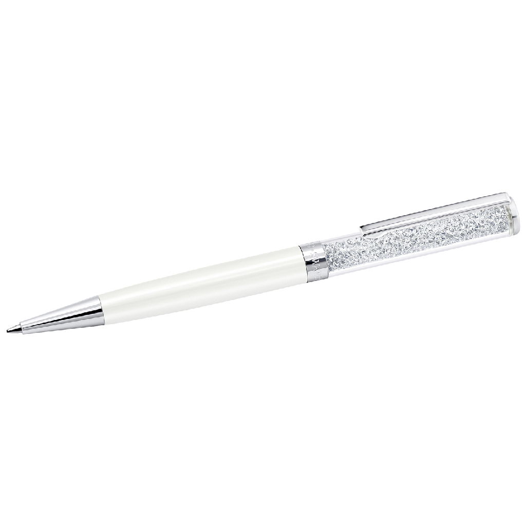 Stylo Crystalline, métal blanc, cristaux incolores