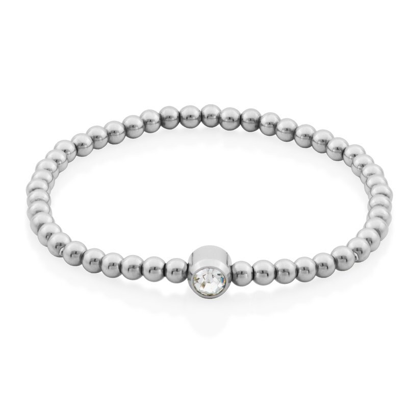 Bracelet acier, zircons Bracelet acier, zircons