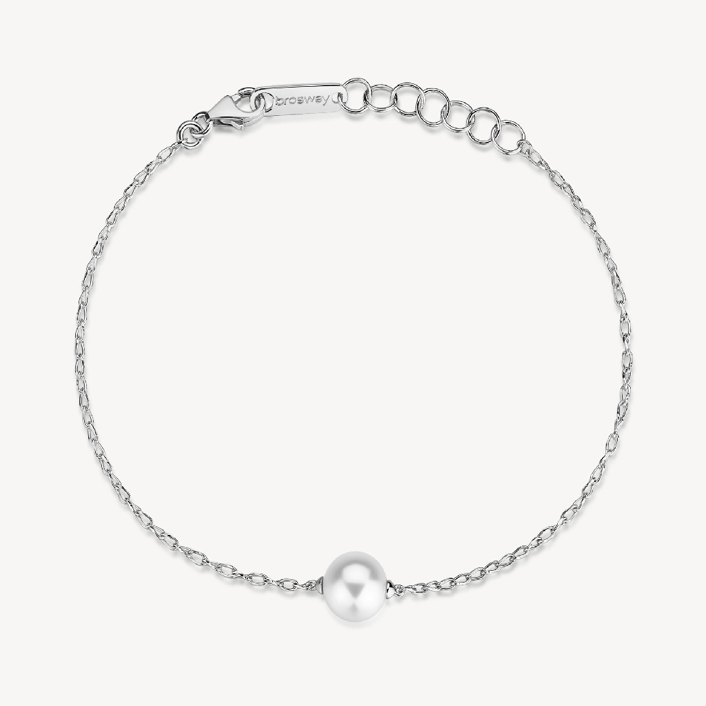 Bracelet argent sterling rhodié et perles