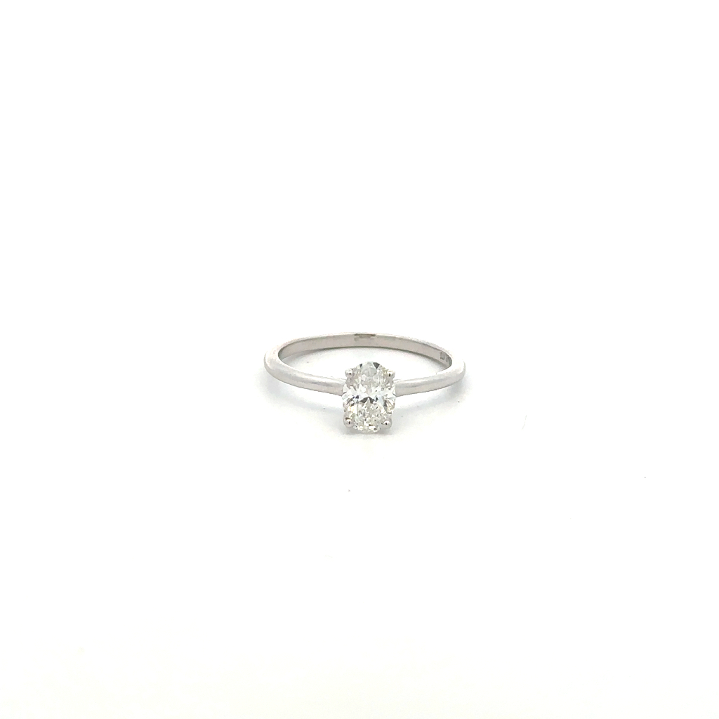 Bague solitaire, platine, diamant de laboratoire de 75 points, VS2/G, certificat - 123060-367-P - Exclusivités