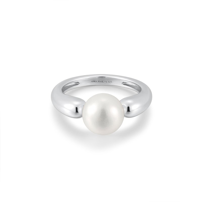 Bague argent rhodié, perle d'eau douce - R058-07H-58 - Ania Haie