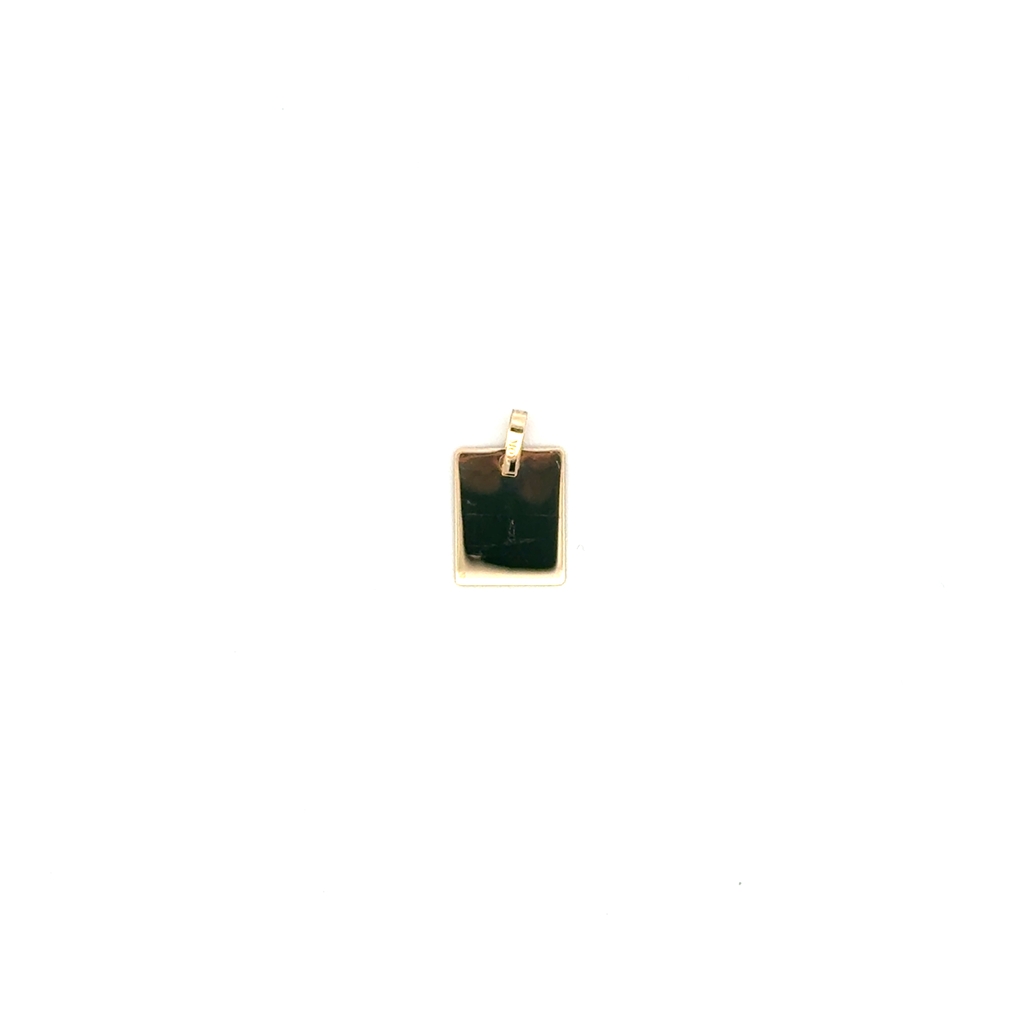 Pendentif rectangulaire gravable, or jaune 10 carats