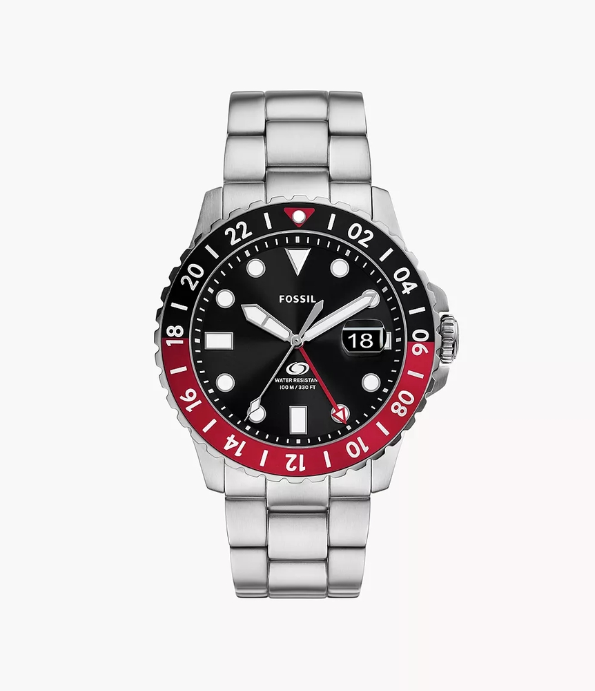 Montre acier inoxydable, fond noir - FS6092 - Fossil
