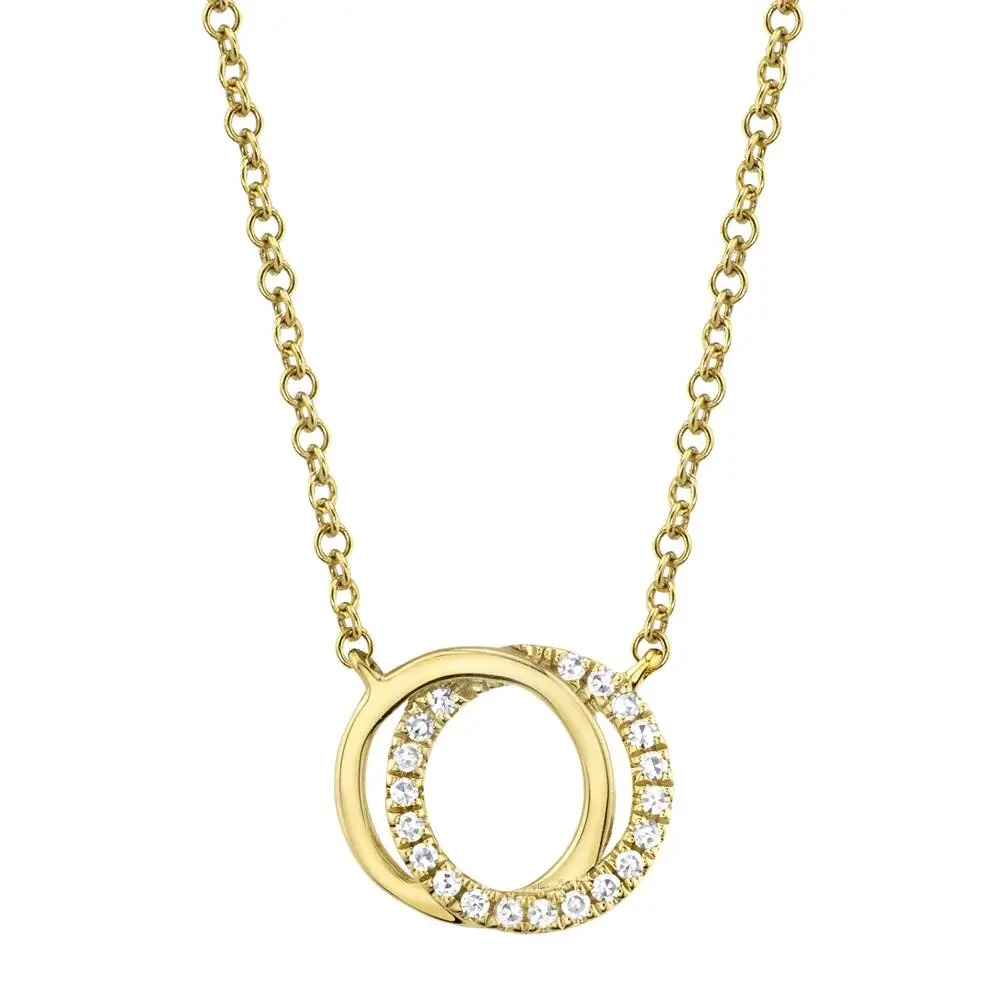 Collier or jaune, 7 pts dia tot Collier or jaune, 7 pts dia tot