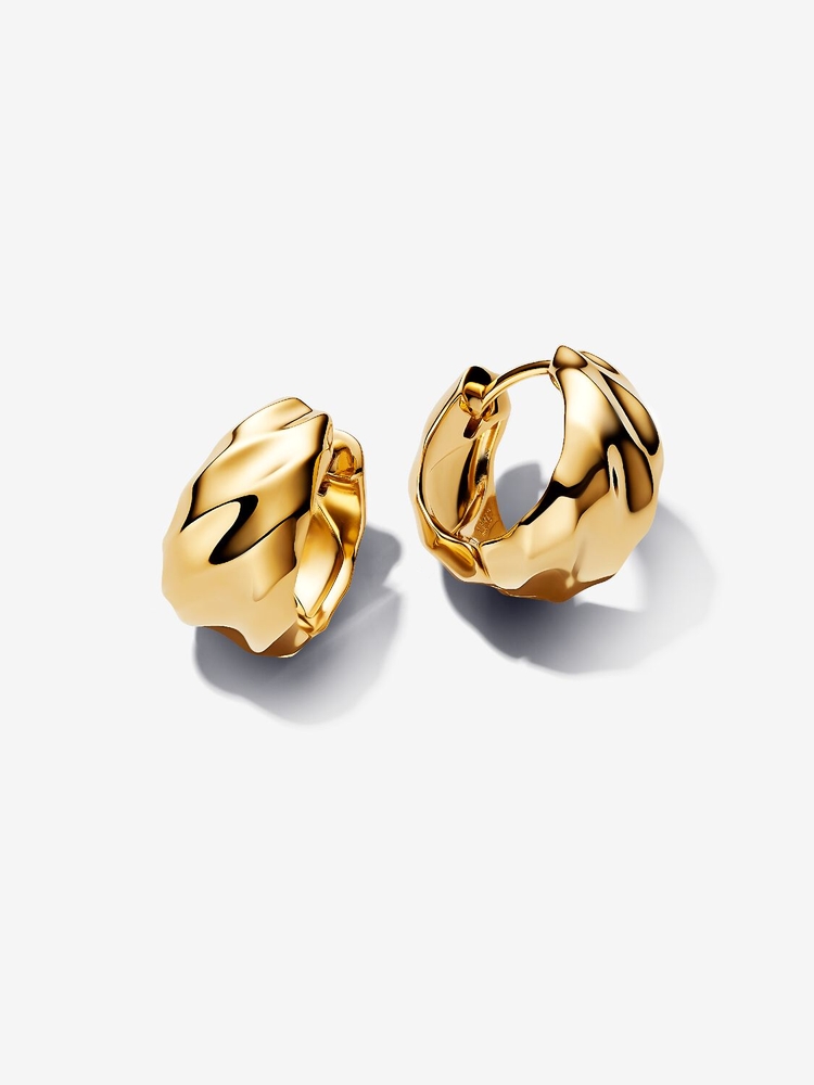 Anneaux ondulés, métal unique plaqué d'or 14 carats - 263874C00 - Pandora