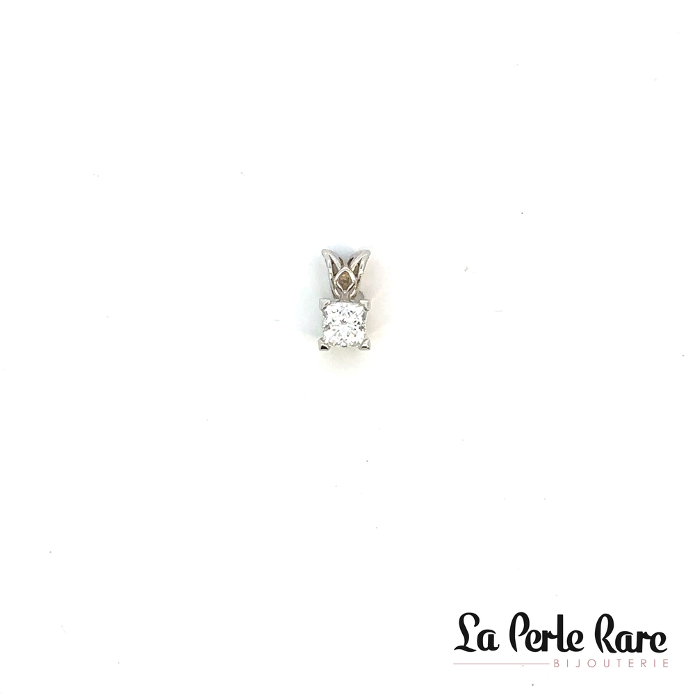 Pendentif or blanc 30 pts dia tot cert - 65467-B - Exclusivités