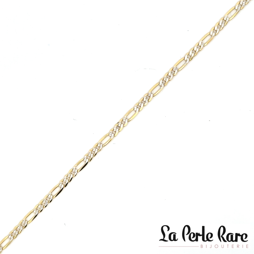 Chaîne de cheville figaro, or 2 tons (jaune et blanc) 10 carats - LPR-2900-10 - Exclusivités