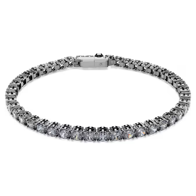 Bracelet tennis, métal plaqué ruthenium, cristaux - 5693928 - Swarovski