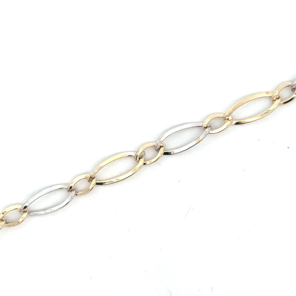 Bracelet or 2 tons (jaune et blanc) 10 carats