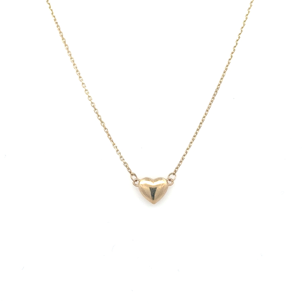 Collier coeur, or jaune 10 carats