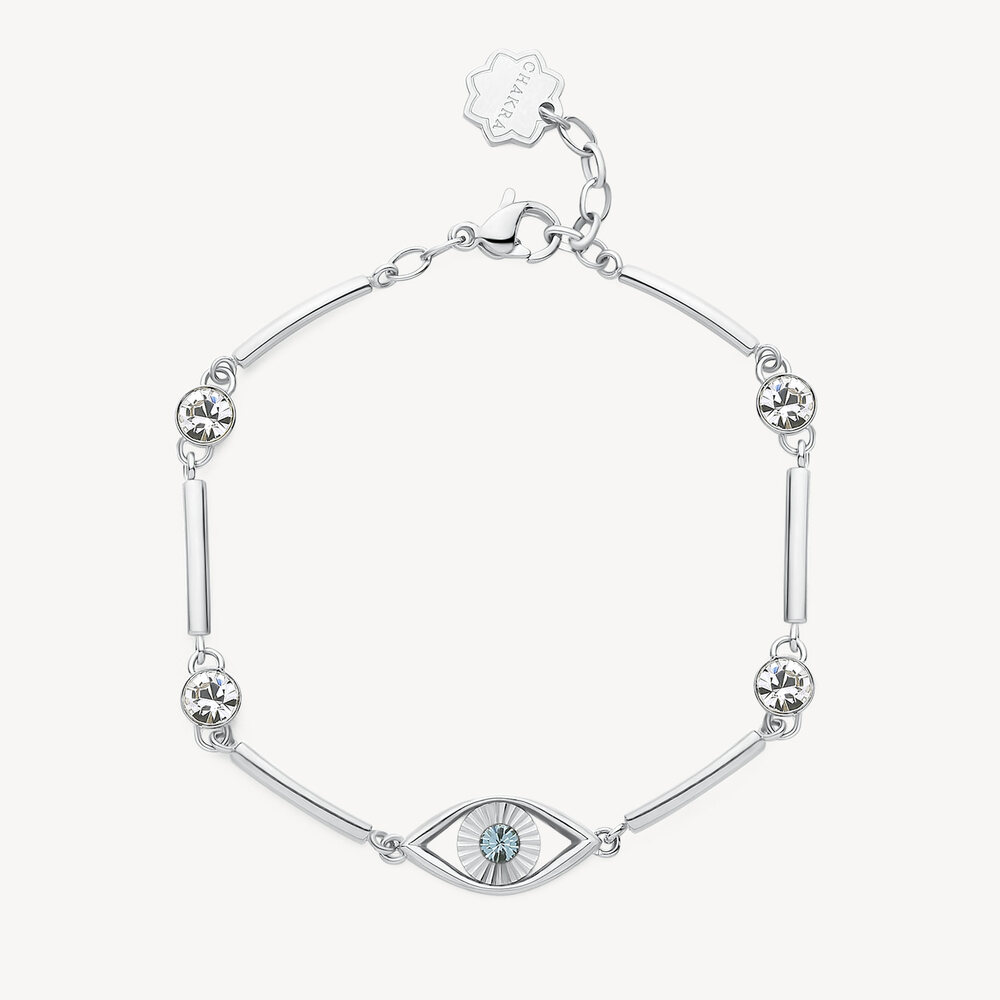 Bracelet mauvais oeil, acier, cristaux Bracelet mauvais oeil, acier, cristaux