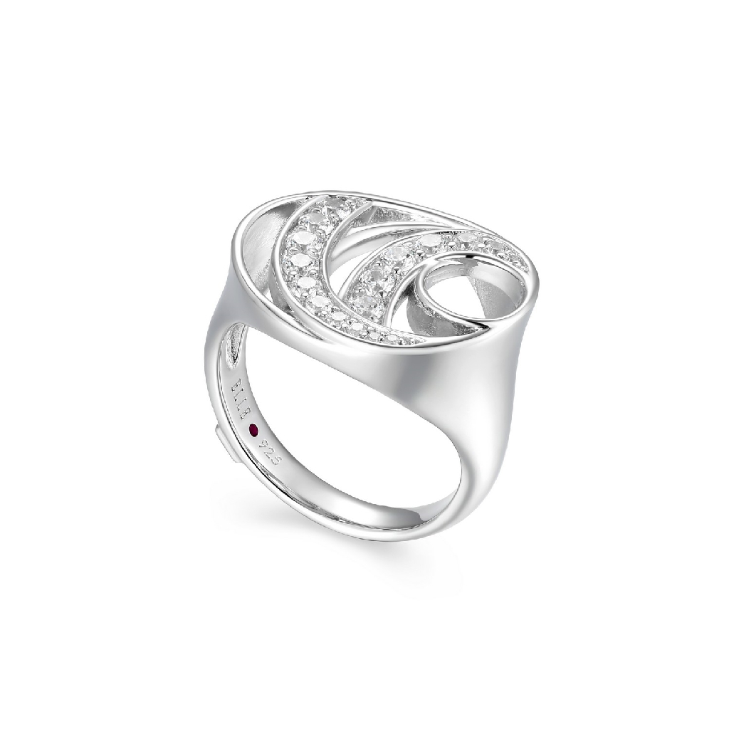 Bague argent rhodié, zircons incolores - R4LAKG00AC - Elle