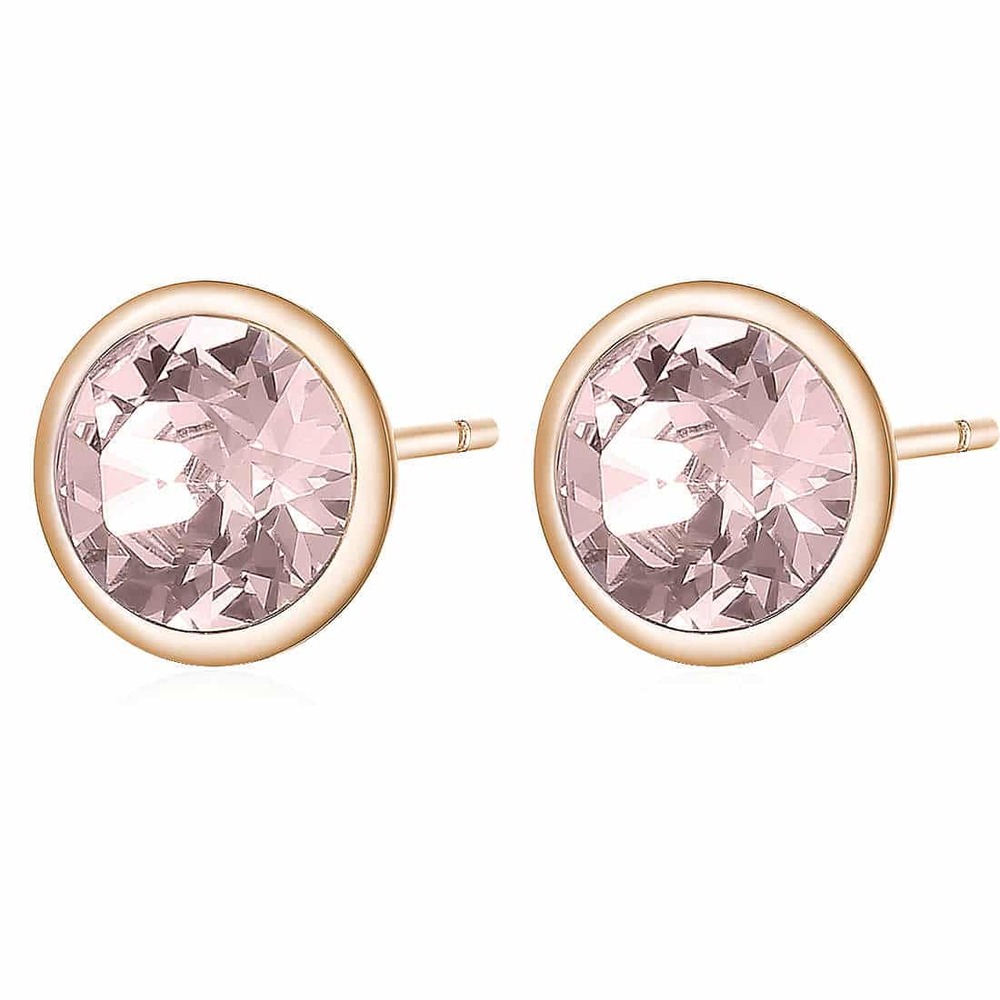 Bo fixes acier rosé, zircons roses
