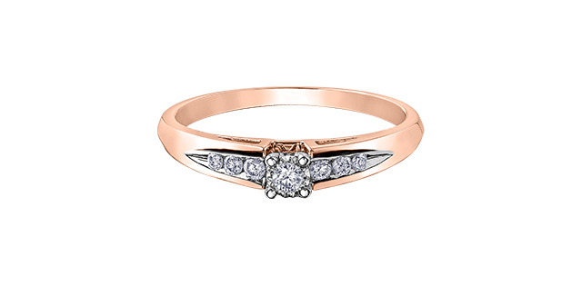 Bague or 2 tons (rose/blanc), 14 pts dia tot - DD7700 - Corona