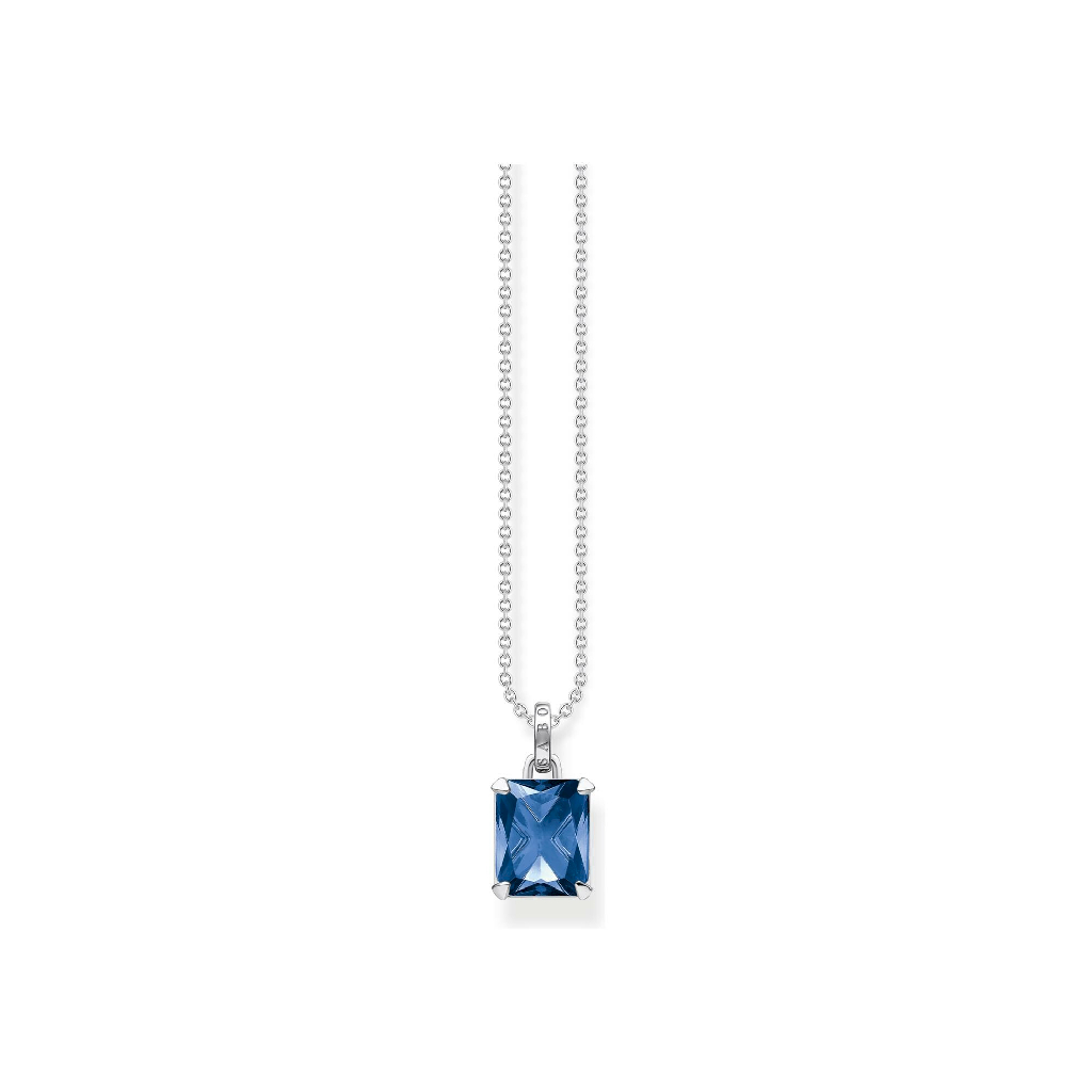 Pendentif argent, zircon bleu