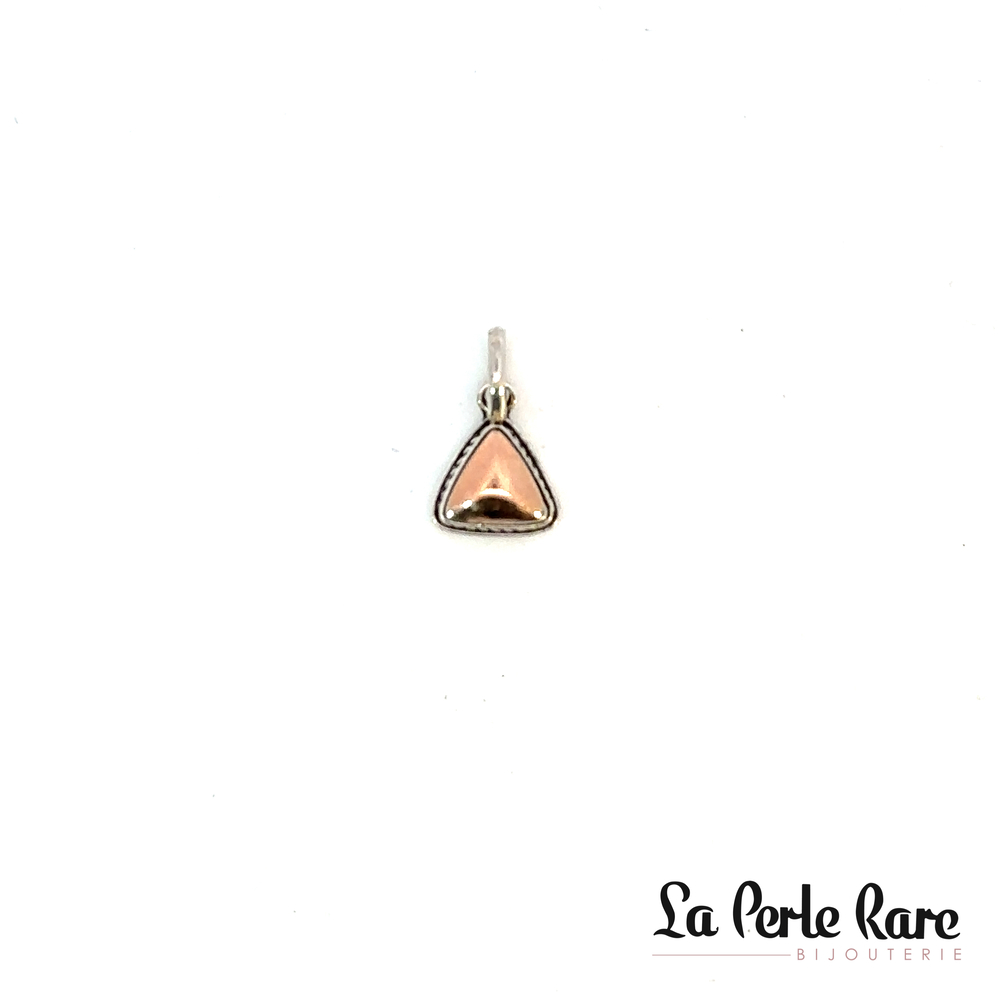 Pendentif triangulaire, argent, or jaune - PE104G - L'aventurine