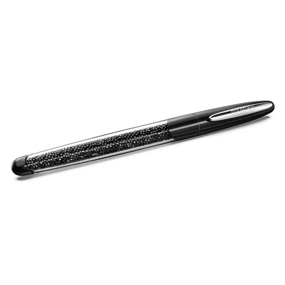 Stylo crystalline, métal noir, cristaux noirs - 5717137 - Swarovski