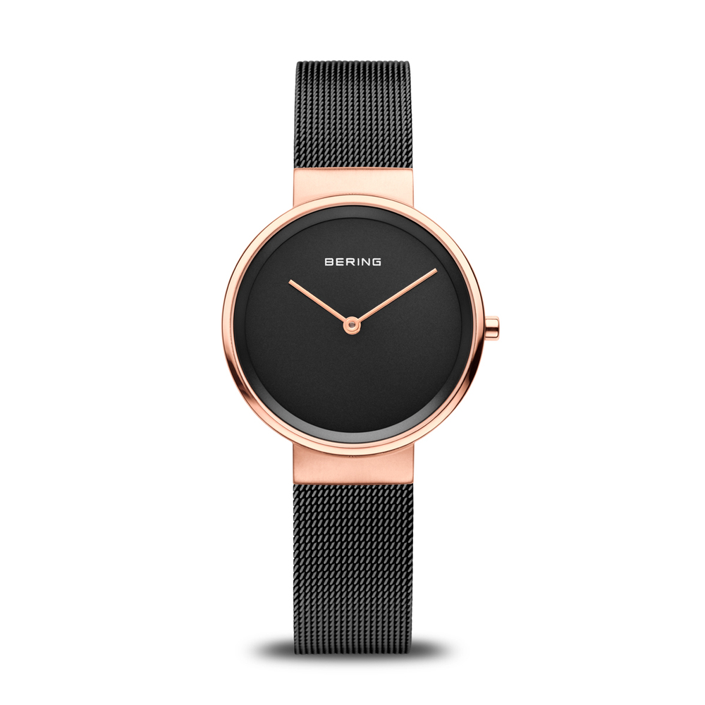 Montre femme acier 2 tons (noir/rosé) - 14531-166 - Bering
