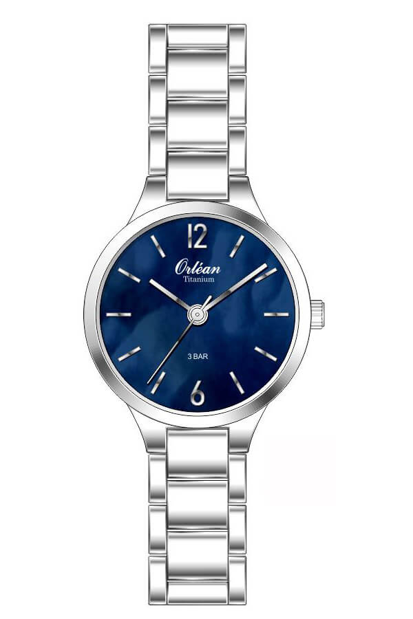 Montre titane, fond bleu - ME3638 - Orlean