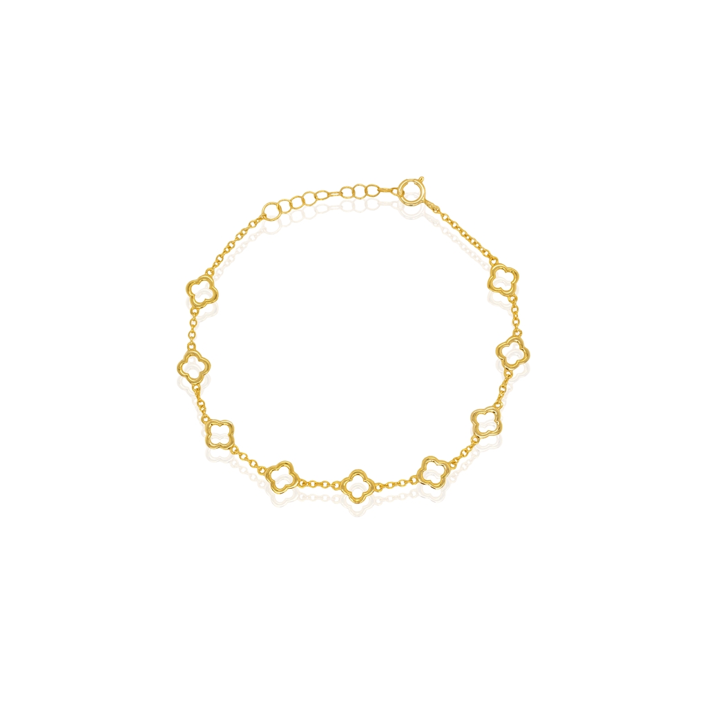 Bracelet de style Van Cleef, argent finition or jaune