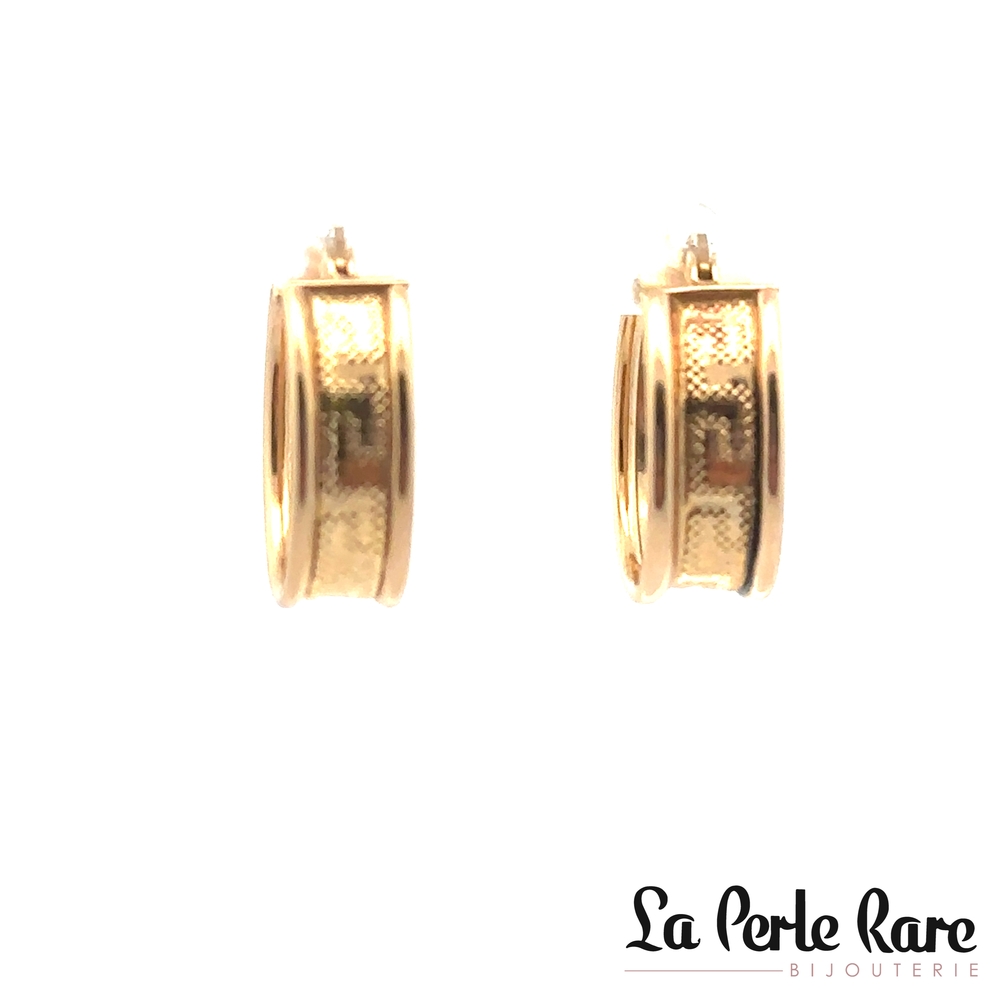Anneaux ovales de style Versace, or jaune - 1.85G-BO-COM - Exclusivités