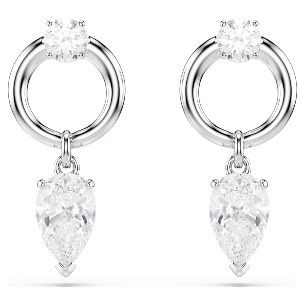 Boucles d'oreilles pendantes métal rhodié, cristaux blancs - 5723177 - Swarovski