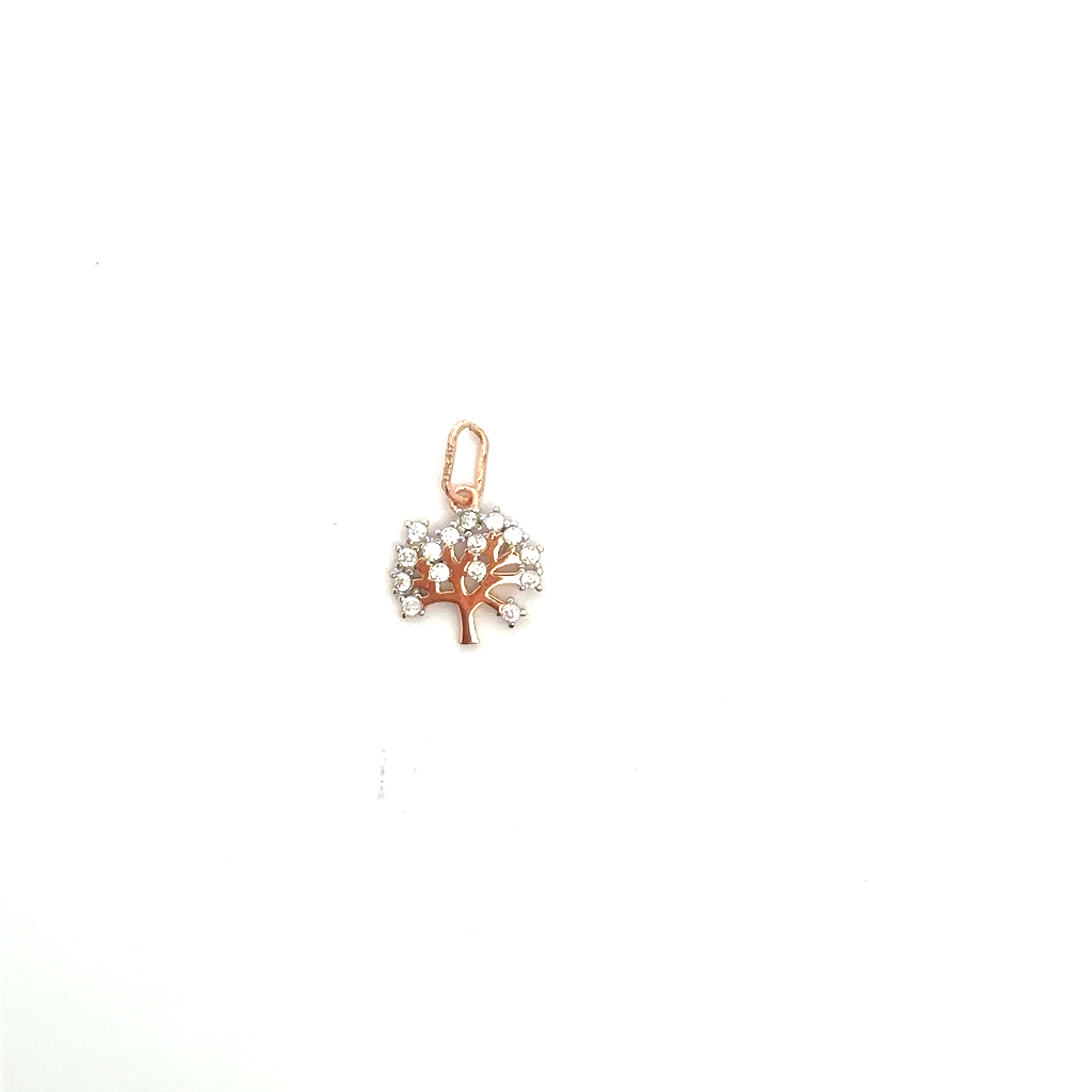 Pendentif arbre de vie, or rose 10 carats, zircons incolores - PALF-130-R - Exclusivités