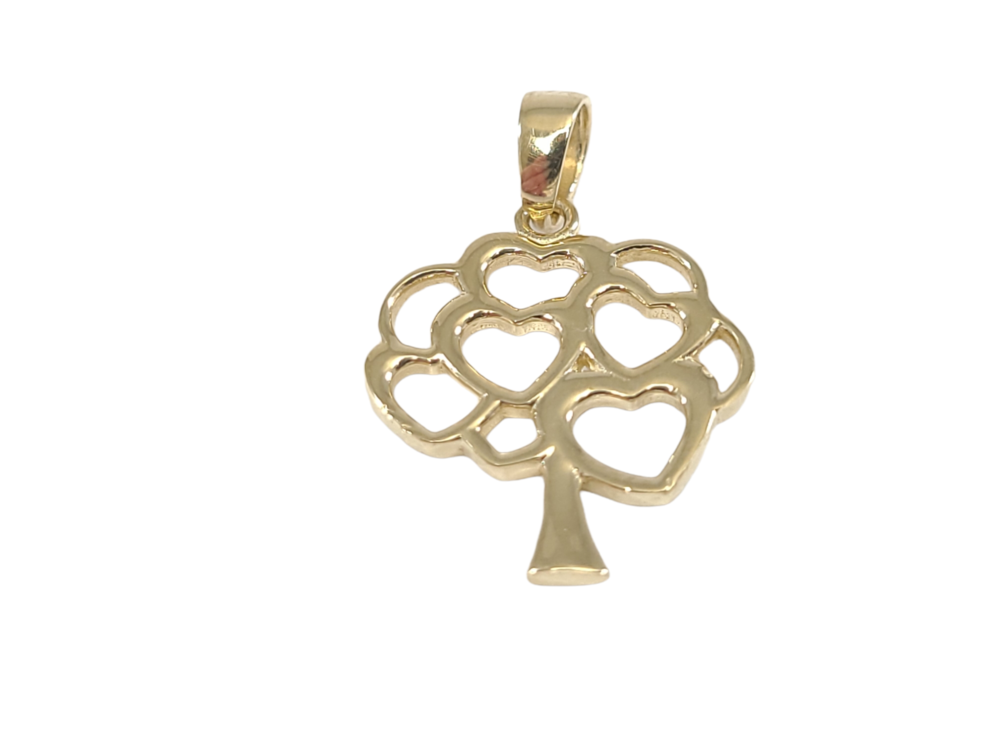 Pendentif arbre de vie et coeurs, or jaune 10 carats - PAZ-1414-J - Exclusivités