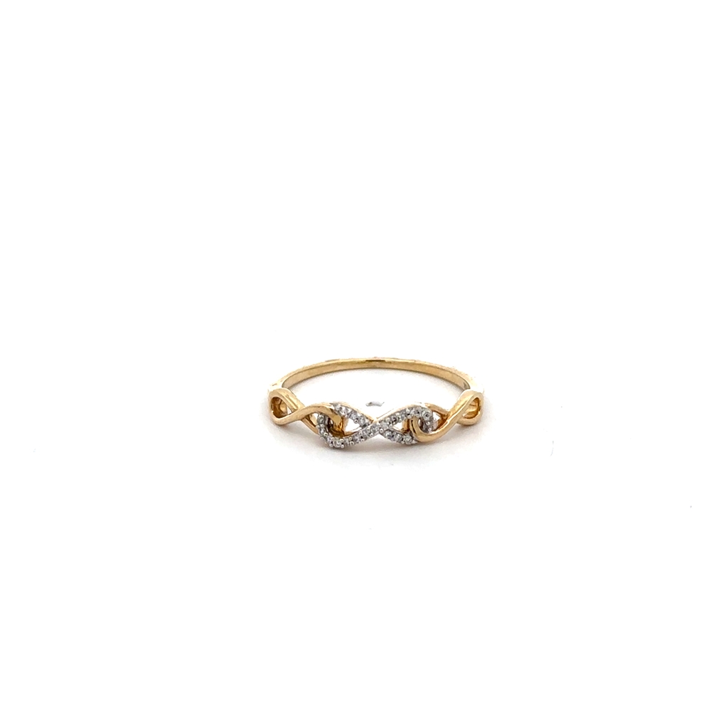 Bague symbole de l'infini, or jaune 10 carats, 5 points de diamant total - SKR32980-05CH - Exclusivités