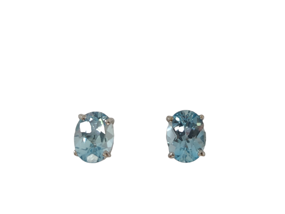 Bo fixes or blanc, topaze bleue