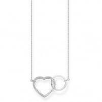 Pendentif coeur et rond argent et cz - KE164505114L80V - Thomas Sabo