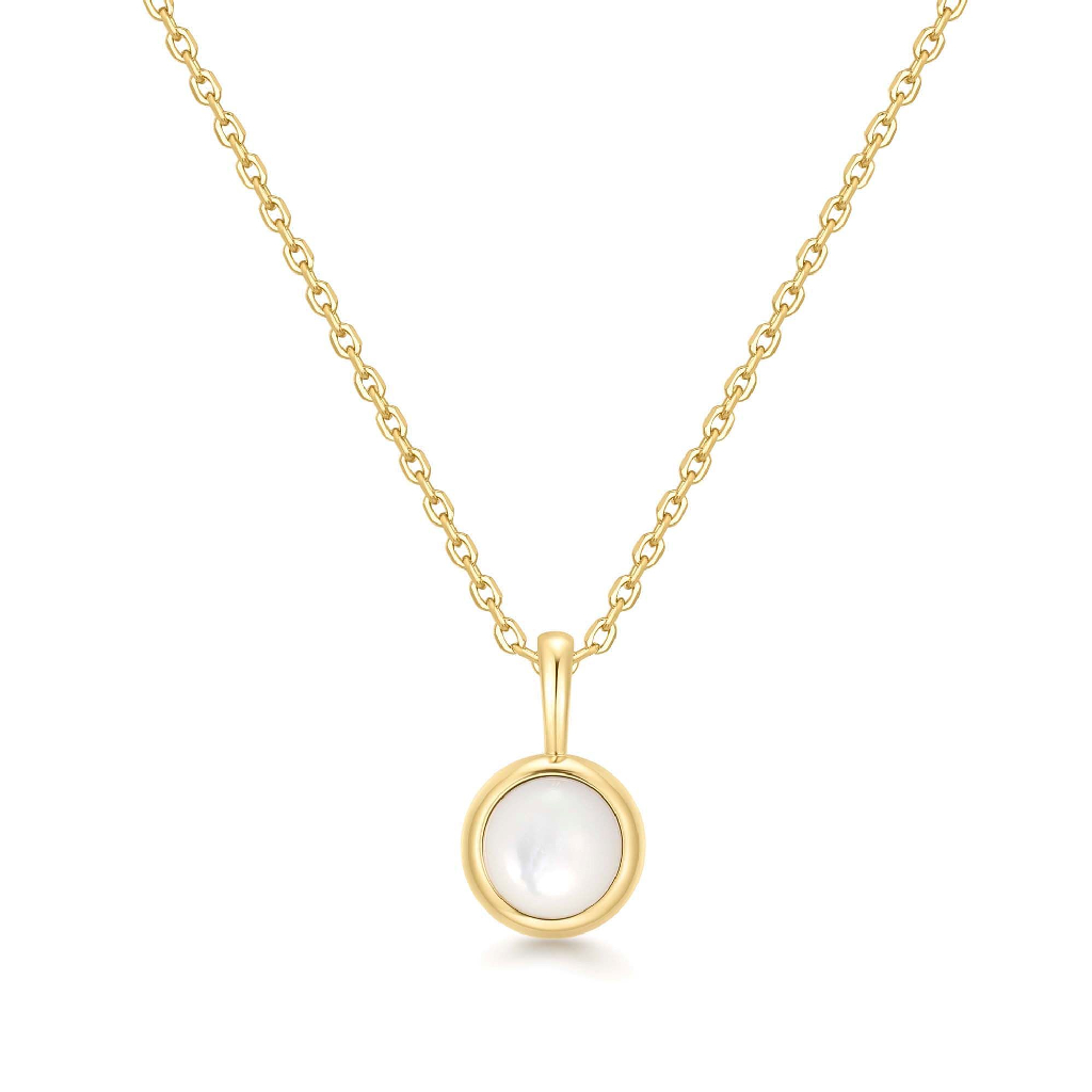 Pendentif argent doré, nacre de perle - N068-04G-MP - Ania Haie