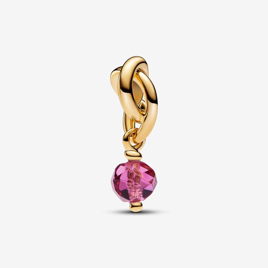 Bille cercle éternel en métal unique plaqué or 14 carats avec cristal synthétique rose - 763462C10 - Pandora