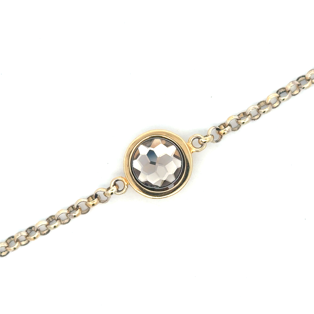 Bracelet argent doré, cristal