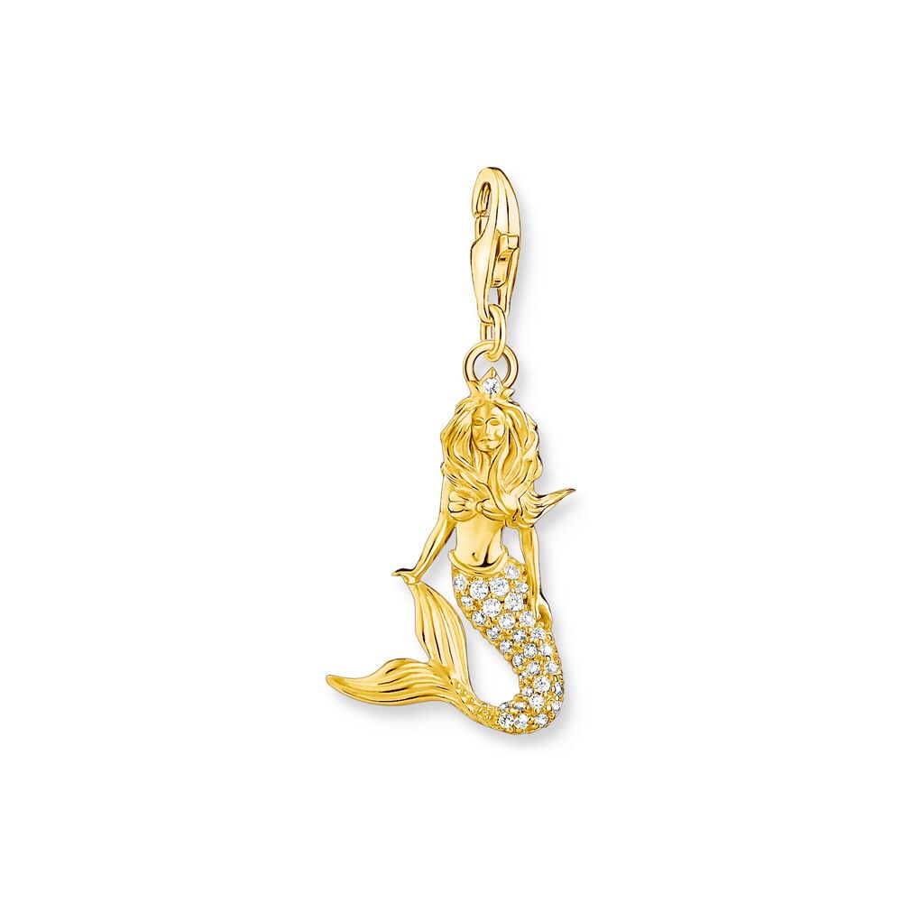 Pendentif charm sirène, argent doré, zircons - 1887-414-7 - Thomas Sabo