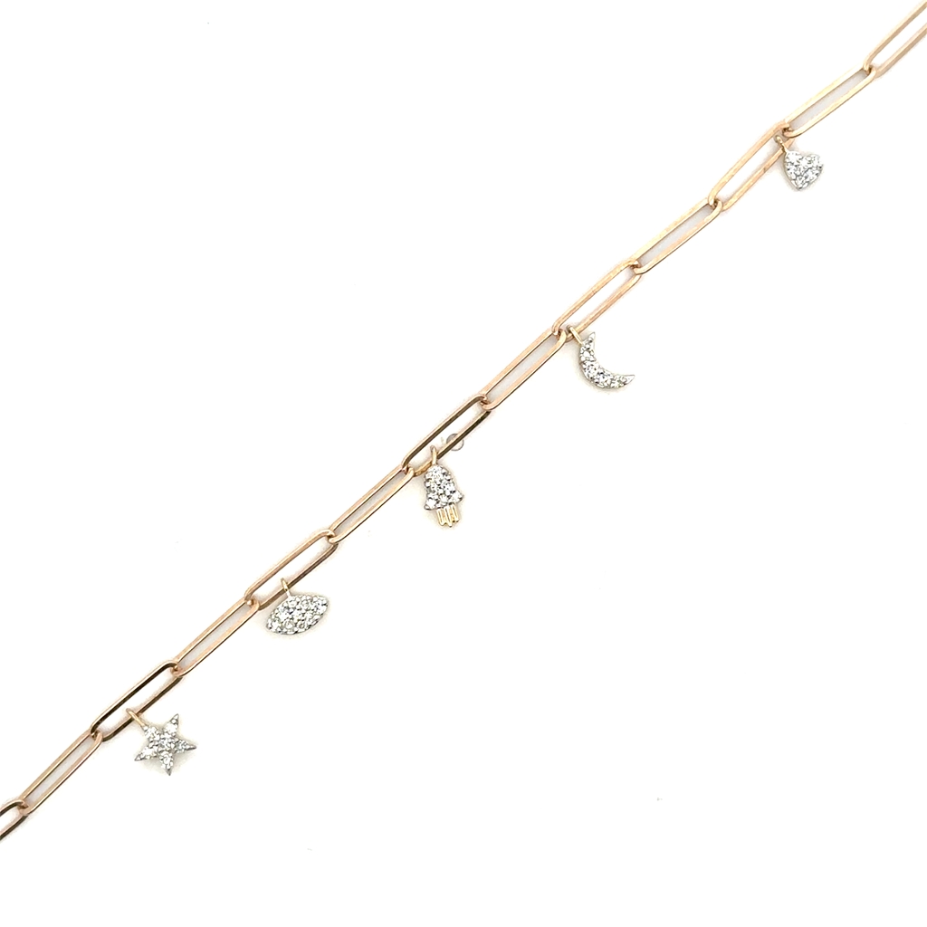 Bracelet or jaune 10 carats, 20 points de diamant de laboratoire total, VS/EF, certificat - LGB46471-20 - Exclusivités