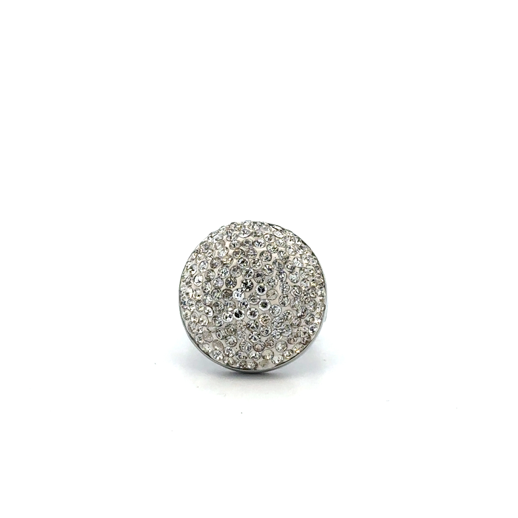 Bague acier inoxydable, zircons incolores - 170-R404-6 - Steelx
