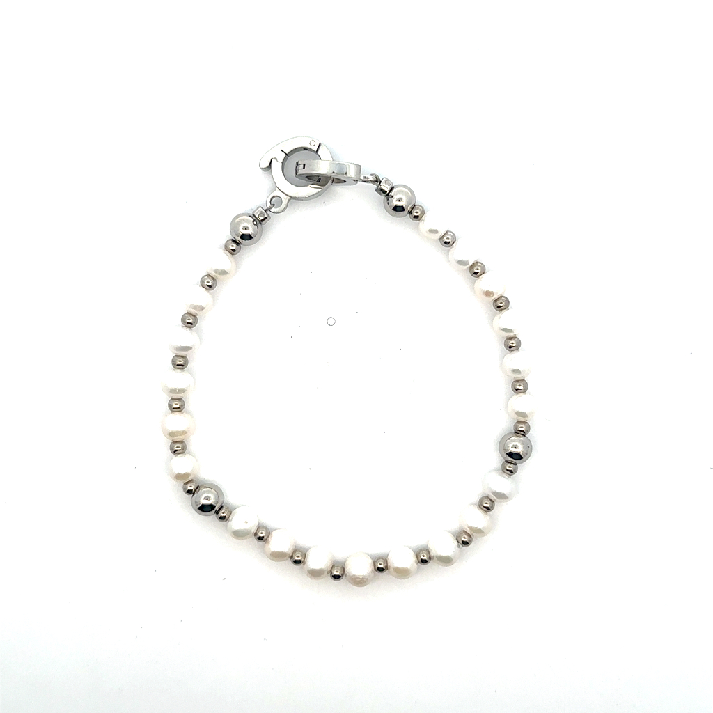 Bracelet acier inoxydable, perles - BB-354-8.25 - Italgem Steel
