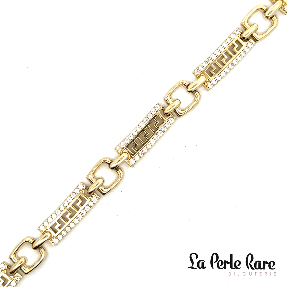 Collier style Versace, or jaune, zircons - LPR-2193-17 - Exclusivités